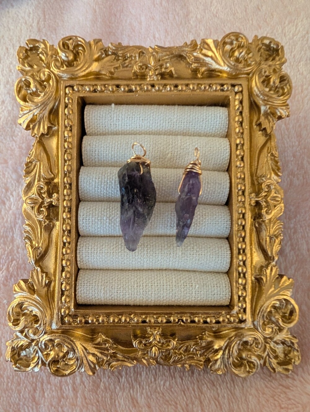 ⚡ SALE ⚡ 2 Beautiful Amethyst Pendants 0.85"